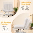 thumbnail image 6 of COOLHUT Office Chair Armless Criss Cross Legged Chair with Wheels, Teddy Fabric Comfy Home Office Desk Chairs, Wide Seat Vanity Task Computer Chair, Beige, 6 of 14