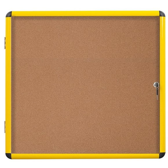 Master Vision VT9501611511 Industrial Cork Enclosed Board Yellow Frame, 47 x 38 in.