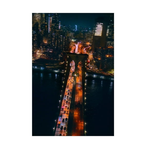 Canvas Wall Art - Javier De La 'Flying Nyc' Wall Art for Living Room, Bedroom, or Office Décor by Trademark Fine Art - 12 x 19 Inches