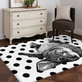 thumbnail image 4 of Black Easter Area Rug 4'x6', Spring Country Cute Bunny Polka Dot Washable Non-Slip Rugs, Low Pile Large Carpet for Living Room Bedroom Dining Room Kitchen Office Indoor Mat, 4 of 9