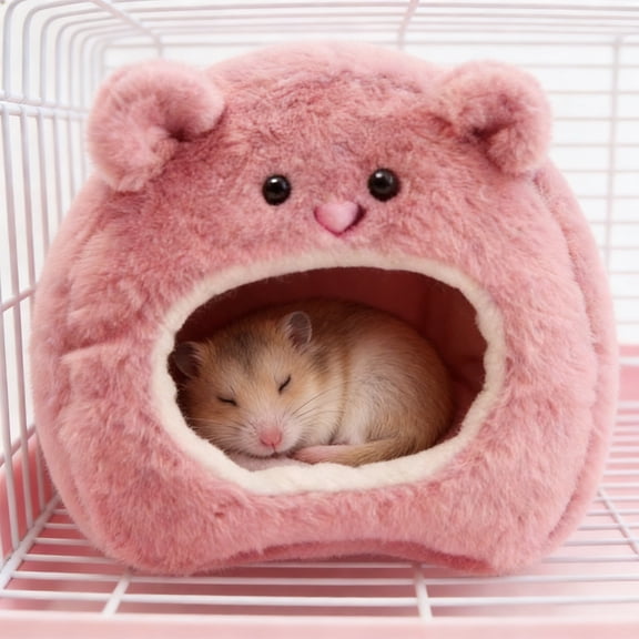 Hamster Sleeping Bag 4.3x4.3x3.9in Soft Thickened Hideout Winter Warm Cozy Cave Bed for Pet Cage Removable Washable Foldable Small Pet Bed for Hamsters Gerbils Syrian Hamsters