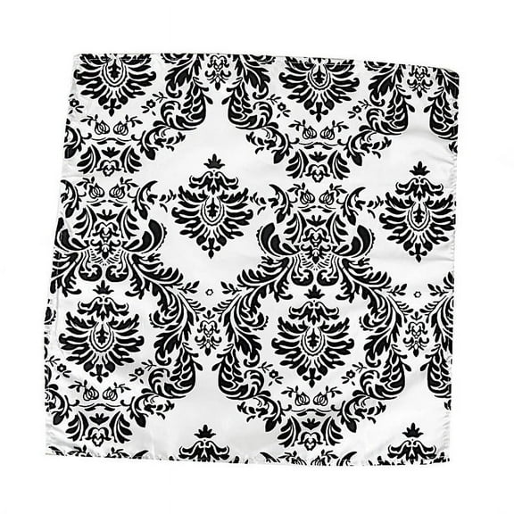 BalsaCircle 10 Pieces 20" Black White Damask Flocking Taffeta Linen Napkins