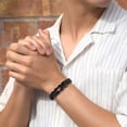 thumbnail image 2 of DESIGNICE Men’S Brown Braided-Leather Bracelet, Stainless-Steel “Love You Forever” Engraving, Gifts for Dad Husband Boyfriend Son Grandson Brother Nephew Uncle, 2 of 7