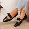 thumbnail image 6 of ShiShine Women's Mary Jane Flats Square Toe Bow Decor Slip On Comfortable Casual Work Dress Shoes, 6 of 9
