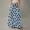 thumbnail image 6 of LWavelet Polka Dot Maxi Skirt with Side Pockets Women Daily Casual Flowy Versatile Bottoms Sky Blue 2XL, 6 of 6