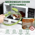 thumbnail image 6 of Microwave Cover for Food, Clear Microwave Splatter Cover with Water Steamer and Handle, 12 Inch Plate Covers, Kitchen Gadgets and Accessories, House Essentials for Gifts, Green, 6 of 7