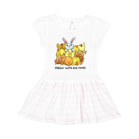

Inktastic Chillin with My Peeps Cute Easter Chicks and Bunny Gift Toddler Girl Dress