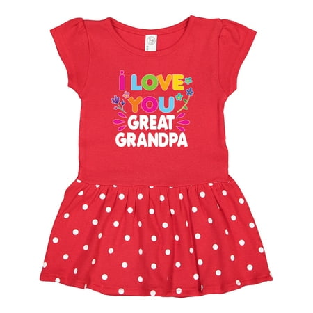 

Inktastic I Love You Great Grandpa with Flowers Gift Baby Girl Dress