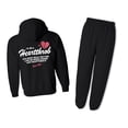 thumbnail image 4 of Heartthrob Quote Zip Up Hoodie and Jogger Sweatpants Set, Includes White T Shirt, Unisex Fleece Matching Tracksuit, Black, 4 of 4