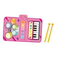 thumbnail image 2 of Alfombra de piano de bebé con 6 instrumentos impermeables a impermeabilización de aprendizaje temprano Educational 2 en 1 manta de tambor de piano rosa, 2 of 10