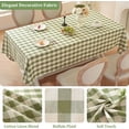 thumbnail image 3 of Green Gingham Tablecloth Rectangle Tables Checkered Buffalo Plaid Table Cloth Cotton Linen Farmhouse Tablecloths Washable Wrinkle Free for Baby Shower Picnic Kitchen, 60"x120" 10-12 Seats, 3 of 7
