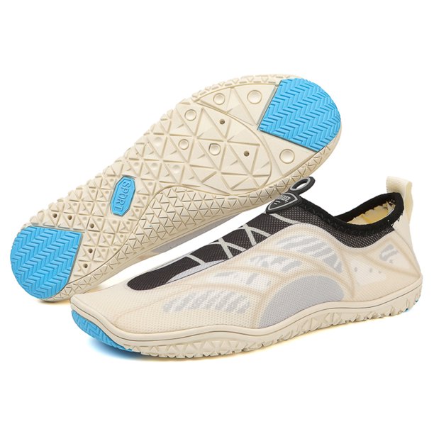 Zapatos de agua de secado rápido para gimnasio, zapatillas deportivas antideslizantes para hombres y mujeres (Beige 37)