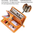 thumbnail image 3 of LAICAIW Women's Wallet Genuine Leather RFID Blocking Large Capacity Trifold Ladies Wallet, AX-Orange, Compact, 3 of 7