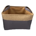 thumbnail image 1 of Gray Fabric & Brown Jute with Handles Basket, 1 of 1