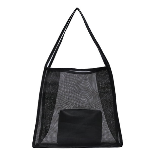 Bolsa 2 unids/set de hombro de malla Casual Lady Shopping Tote con de embrague de PU (negro) Ndcxsfigh Para Estrenar