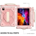 thumbnail image 4 of Dteck Case for iPad Pro 11 inch 4th/3rd/2nd/1st Gen(2022/2021/2021/2018) iPad Air 4th/5th Gen 10.9",Heavy Duty Stand Shockproof Rubber Built-in Pencil Holder Cover with Hand/Shoulder Strap,Rosegold, 4 of 6