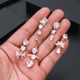 thumbnail image 6 of Racing Butterfly 1Pcs Reverse Dangel Belly Button Piercing Heart with Wings Flower Navel Ring, 6 of 8