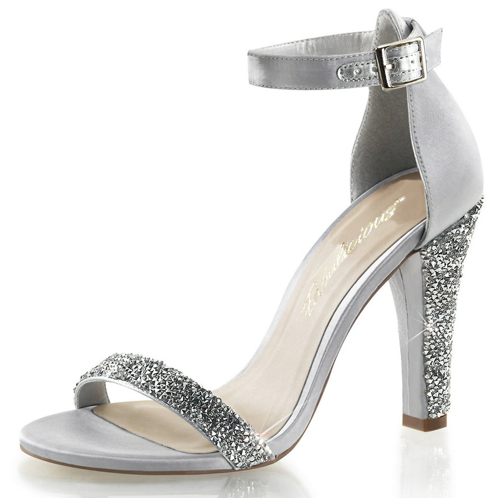 SummitFashions - Womens Rhinestone Bridal Shoes Ankle Strap Sandals ...