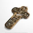 thumbnail image 4 of Wooden Burnt Antique Medieval Knight Cross Cutout Five Keychain Holder Rack Plaq, 4 of 6