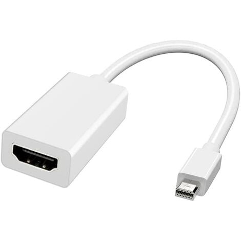 Câble Mini DisplayPort Vers HDMI 1,8 M – 4K à 30 Hz – Connecteurs Plaqués Or – Plug & Play – Pour MacBook, Surface Pro, PC