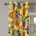 thumbnail image 3 of Ambesonne Sunflower Grommet Curtain, Vintage Floral Summer Art, 50"x120", Mustard Purple and Sea Green, 3 of 5