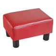 thumbnail image 3 of Modern Small Artificial Leather Footstool, Rectangular Sofa Stool, Red, 3 of 6