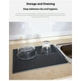 thumbnail image 2 of Silicone Dish Draining Mat, Eco Friendly Dish Drying Mat Kitchen Counter Anti-Skid and Heat Insulation Pad, Sink Drainer Mat with Dense Drainage Grooves, 2 of 5