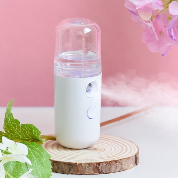 Humidificador en aerosol Facial hidratante blanco, vaporizador Facial recargable portátil, 2 uds.