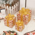 thumbnail image 4 of Remote Control LED Christmas Gift Box Set of 3 - Outdoor/Indoor Holiday Decor with 8 Light Modes, Stackable Lighted Present Boxes for Yard/Tree (5.1-10" Warm Yellow), 4 of 5