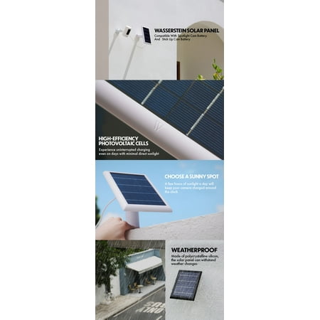 Wasserstein - Solar Panel for Ring Spotlight Camera Battery and Ring Stick Up Camera Battery - Black