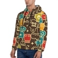 thumbnail image 3 of Honeii Robot and Monsters Pattern Mens Hoodies Men's Loose Sleeve Sweatshirt,Pullover Hooded Sweatshirt for Men,Essentials Hoodie-Small, 3 of 7