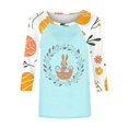 thumbnail image 5 of lcziwo Sales Today Women's Easter Shirts Spring 3/4 Sleeve Round Neck Blouses Cute Rabbit Graphic Tees 2025 Holiday Tops Going Out Outfits Light Blue S, 5 of 6