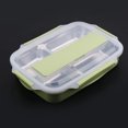 thumbnail image 2 of 304 Stainless Steel Lunch Box Heat Insulation Food Container with Chopstick and Spoon (Green), 2 of 7