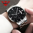 thumbnail image 3 of Nibosi Men's Black Watches Dial Metal Band Luxury Famous Top Brand Men Fashion Casual Dress Military Quartz Silver Wristwatches - Quartz Wristwatches, 3 of 6