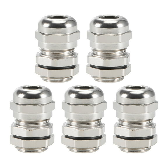 Uxcell M12x1.5 Cable Gland Brass 3mm6.5mm Wire Hole Waterproof Metal Joint Adjustable Locknut with Washer 5 Pieces