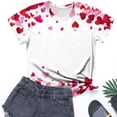 thumbnail image 2 of Hyknon Hauts pour Femmes Été Saint-Valentin Imprimé Amour Manches Courtes Décontracté Col Rond Pull-Over Doux Polyvalent pour Femmes, 2 of 5