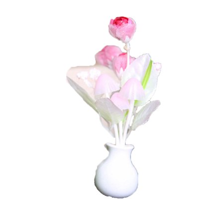 - Creative Tulip Mushroom LED Night Light Automatic Induction Bedroom Lamp,Pink