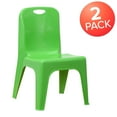 thumbnail image 2 of Flash Furniture Whitney 2 Pack Green Plastic Stackable School Chair with Carrying Handle and 11" Seat Height, 2 of 13
