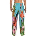 thumbnail image 3 of Picia Tropical Jungle Flamingo Mens Soft Woven Cotton Elastic Waistband Sleep Pajama Pant Lounge Sleep Pant With Pockets And Drawstring-XX-Large, 3 of 9