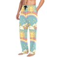 thumbnail image 2 of FORMRS Mens Pajama Pants with Pockets Sleepwear Lounge Bottoms Sizes S-2XL, Retro Beige Rainbow, 2 of 7