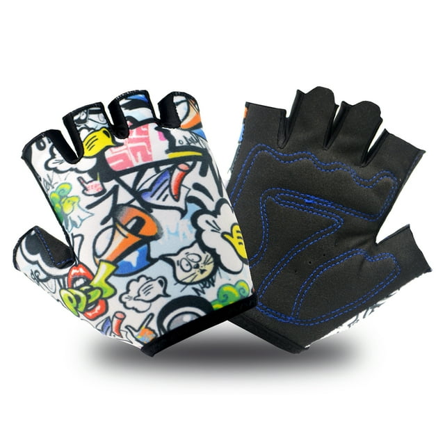 Guantes de bicicleta para niños Niños Niñas Medio dedo Ciclismo Patinaje