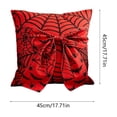 thumbnail image 2 of Diceymbol Halloween Throw Pillow Red Spiderweb Bow Accent Pillow for Couch Sofa Bed Bat Spider Home Decor 18 Inch, 2 of 7