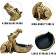 thumbnail image 2 of Hippo Statue Home Resin Hippopotamus Figurine Sculpture Table Art Decoration Sundries Key Container Storage Box, 2 of 6
