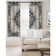 thumbnail image 2 of Navy Blue Boho Kitchen Curtains Retro Southwestern Ethnic Geometric Cafe Short Curtains for Bathroom Blackout Window Curtain Grommet Small Window Treatment Drapes for Bedroom Living Room 27.5"x39"x2, 2 of 9