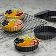 thumbnail image 6 of Gutsdoor Mini Tart Pan 4 Inch with Removable Bottom Quiche Pan Nonstick Round Quiche Pie Pan Set of 6, 6 of 7