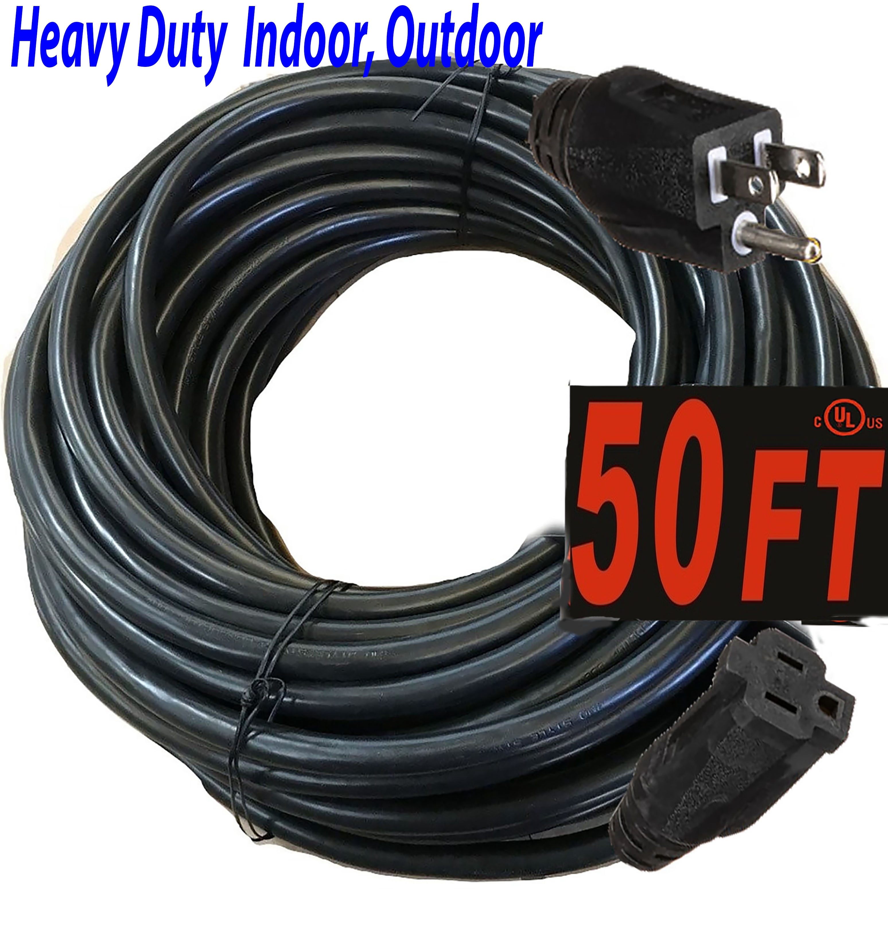 12 gauge extension cord 50 feet 15 amp extension cord 50 ft 12/3 125V 1875 WATTS Heavy Duty Indoor Outdoor Grounded power extension cord 50 ft 12 gauge Electric Cable 12 awg extension cord 5