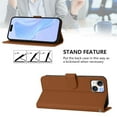 thumbnail image 5 of Wallet Case Compatible for iPhone 15 Plus, PU Leather Magnetic Closure Protective Flip Folio Case with 3 Card Holder and Wrist Strap Cover Women Men,Brown,For iPhone 15 Plus, 5 of 7