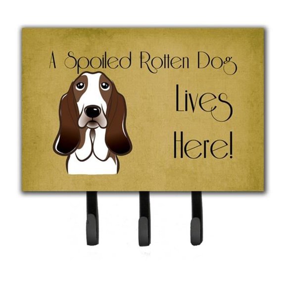 Carolines Treasures BB1491TH68 Basset Hound Spoiled Dog Lives Here Leash & Key Holder