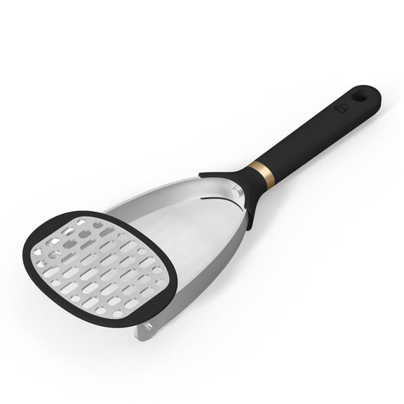 Beautiful Foldable Potato and Food Masher with Stainless Steel Head, Black Sesame by Drew Barrymore