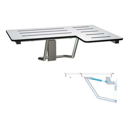 Asi 10-8206-SC-L 33" L-Shaped Folding Slow-Close Shower Seat - Stainless Steel